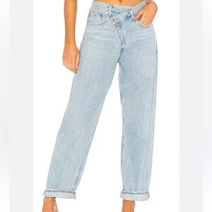 Agolde Cross Over Straight/Wide Leg Jeans